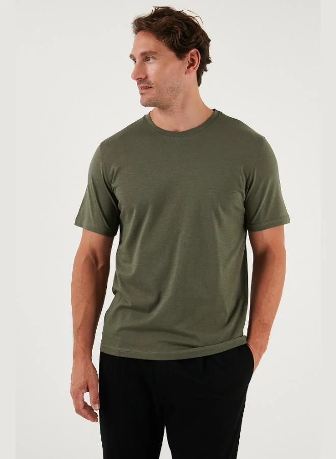 بوراتي تي شيرت رجالي قطن بياقة دائرية بقصة عادية من بوراتي